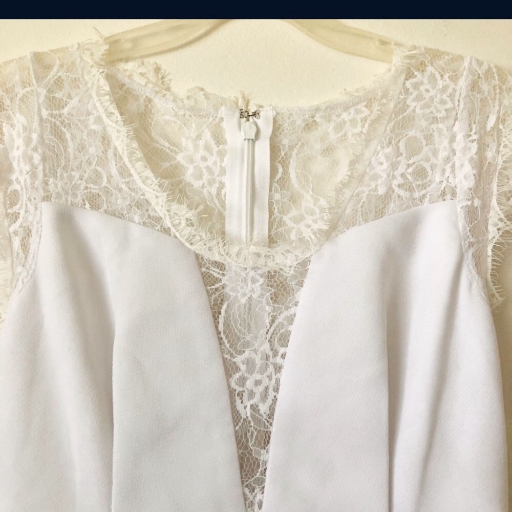 BCBGeneration Womens Lace White Mini Party Dress 8 - Picture 5 of 7